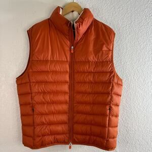 SAVE THE DUCK Nolan’s Vest Men's Orange Quilted Gorpcore Winter Casual Resort